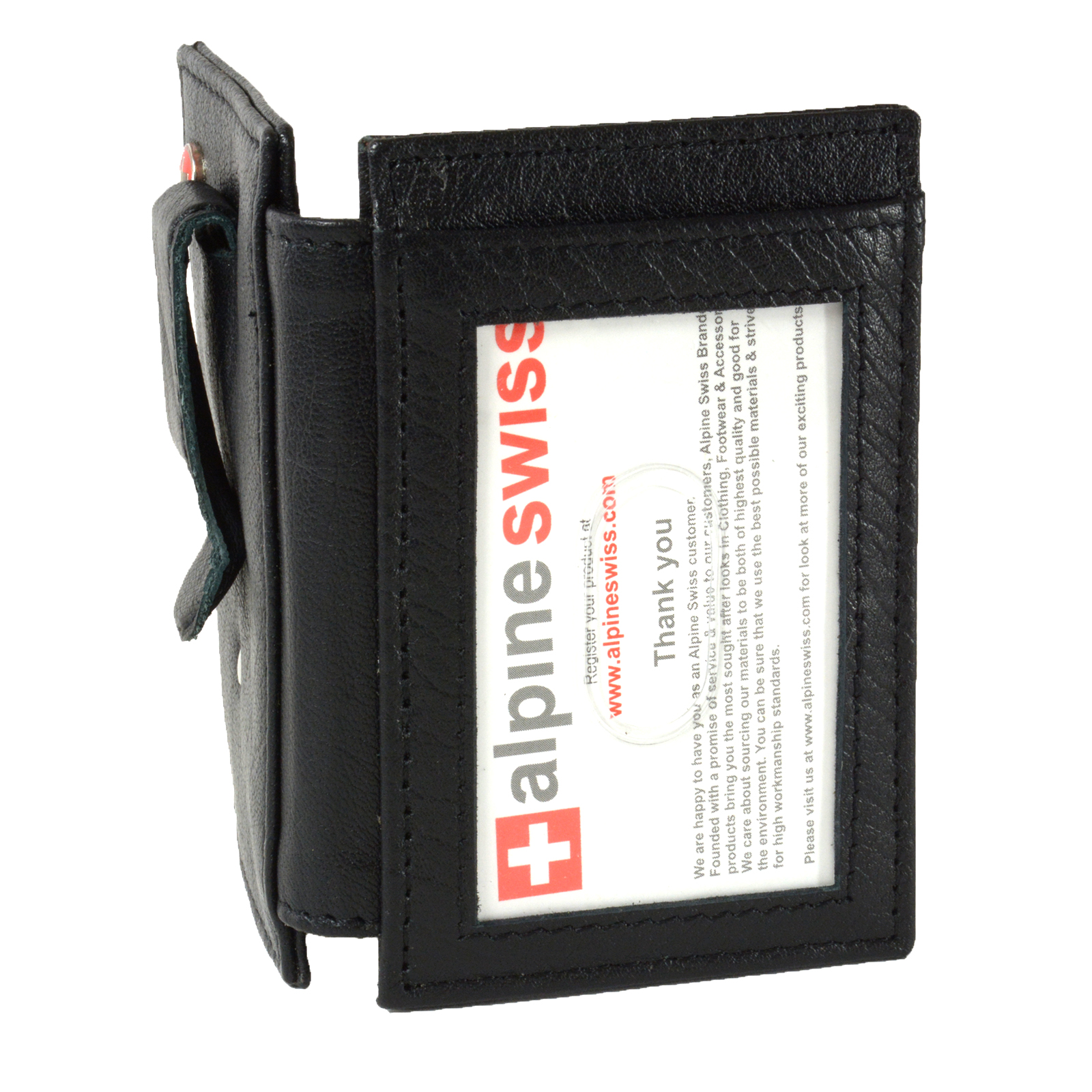 Leather Front Pocket Wallet With Id Window